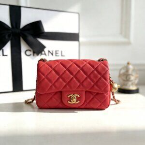Chanel Mini Classic Flap Bag in Red